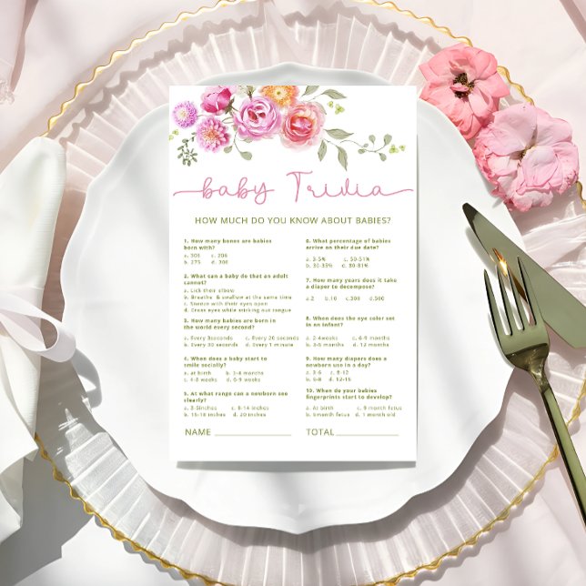 ベビー開花フローラピンクボウベビートリビアゲーム (クリエイターアップロード済み)