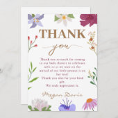 ベビー開花フローラベビーシャワーありがとう 招待状 (正面/裏面)