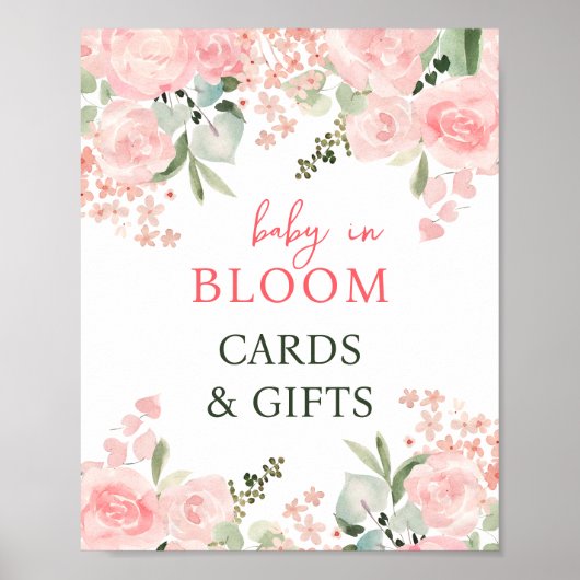 ベビー開花フローラベビーシャワーギフトパーティーサイン ポスター (正面)