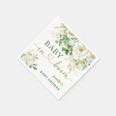 ベビー開花フローラベビーシャワーセージ緑金ゴールド スタンダードカクテルナプキン (角)