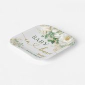 ベビー開花フローラベビーシャワーセージ緑金ゴールド ペーパープレート (傾斜あり)