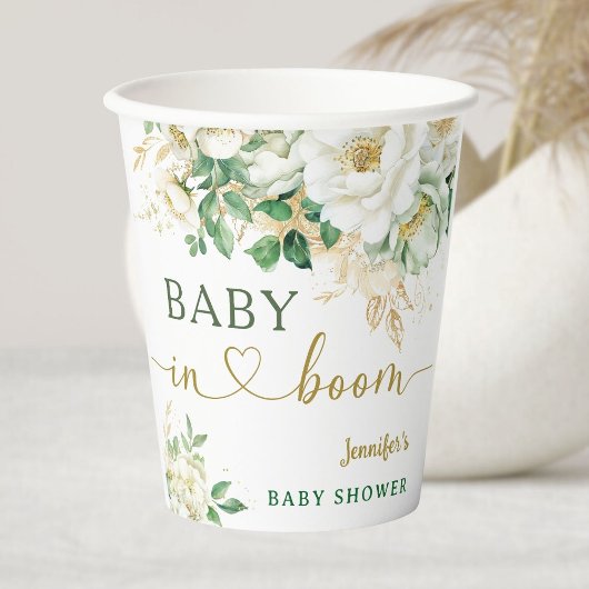 ベビー開花フローラベビーシャワーセージ緑金ゴールド 紙コップ