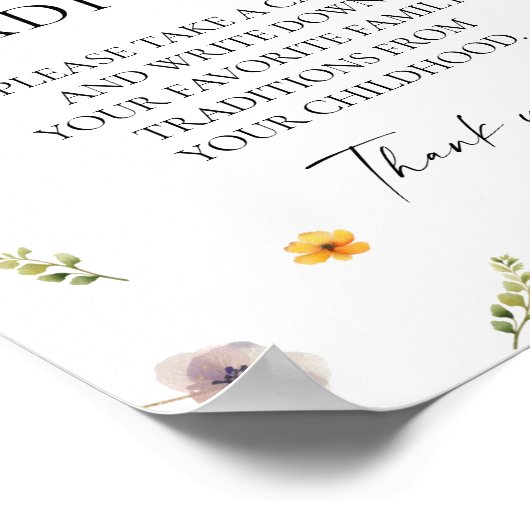 ベビー開花フローラベビーシャワー家族の伝統 ポスター (角)