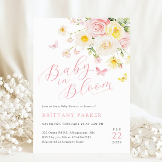 ベビー開花フローラベビーシャワー 招待状