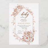 ベビー開花フローラベビースシャワー 箔招待状 (正面)