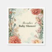 ベビー開花フローラ山花 スタンダードカクテルナプキン (正面)