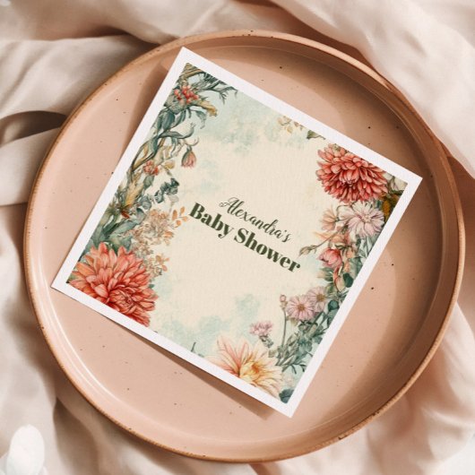 ベビー開花フローラ山花 スタンダードカクテルナプキン