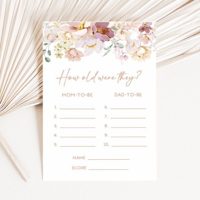 ベビー開花フローラ彼らはゲームの何歳だった (Spring Wildflower Baby Shower How Old were They Game)