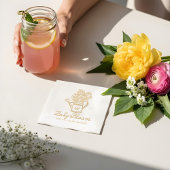 ベビー開花フローラ散水缶赤ちゃんシャワー 箔ナプキン