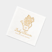 ベビー開花フローラ散水缶赤ちゃんシャワー 箔ナプキン (左)