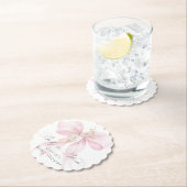 ベビー開花フローラ赤面ピンクボウベイビーシャワー ペーパーコースター (インサイチュ)