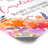 ベビー開花ブライトフローラベビーシャワー歓迎 ポスター (角)