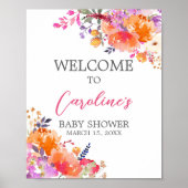 ベビー開花ブライトフローラベビーシャワー歓迎 ポスター (正面)