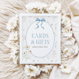 ベビー開花ブルー春フローラカード&ギフト ポスター