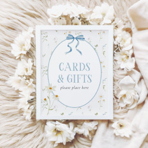 ベビー開花ブルー春フローラカード&ギフト ポスター