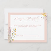 ベビー開花ベビーシャワーおむつラッフルカード ノートカード (正面)