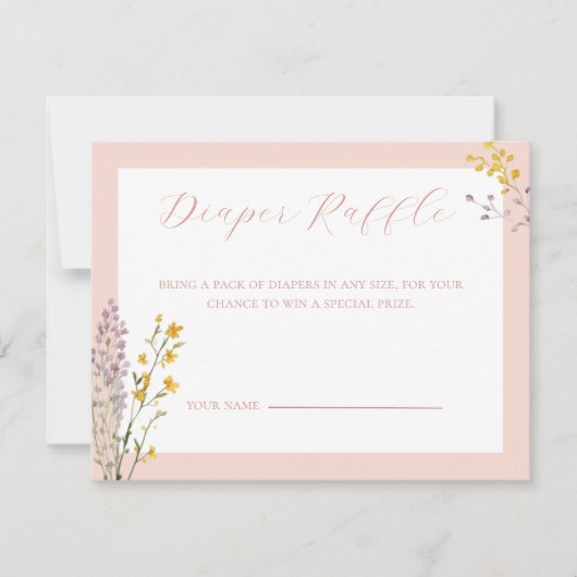 ベビー開花ベビーシャワーおむつラッフルカード ノートカード (正面)