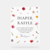 ベビー開花ベビーシャワーおむつラッフルゲーム アクリルサイン (正面)