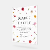 ベビー開花ベビーシャワーおむつラッフルゲーム アクリルサイン (傾斜)