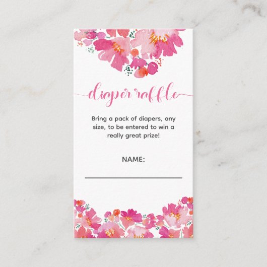 ベビー開花ベビーシャワーおむつラッフルフローラ エンクロージャーカード (正面)