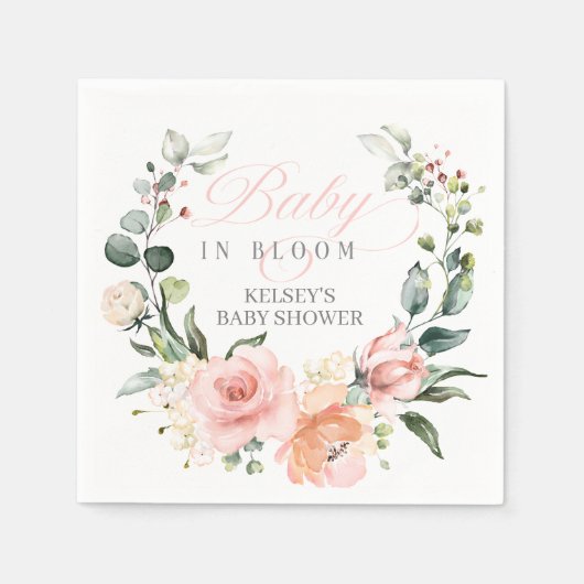 ベビー開花ベビーシャワーナプキンとデコレーション スタンダードカクテルナプキン (正面)