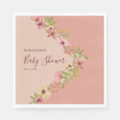 ベビー開花ベビーシャワーピンク植物性フローラ スタンダードランチョンナプキン (正面)