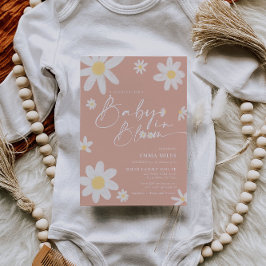 ベビー開花ベビーシャワー招待状ピンクデイジー 招待状