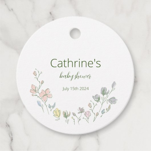 ベビー開花ベビーシャワー男女兼用 フェイバータグ (正面)