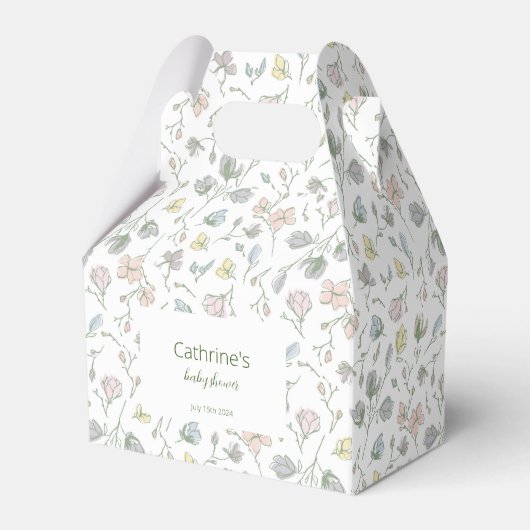 ベビー開花ベビーシャワー男女兼用 フェイバーボックス (正面サイド)