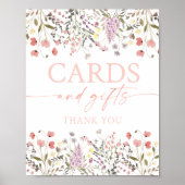 ベビー開花ボホ山花カードとギフトサイン ポスター (正面)