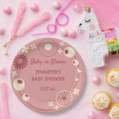 ベビー開花ムーヴピンクフローラガールシャワー ペーパープレート (パーティー)