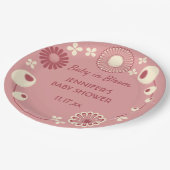 ベビー開花ムーヴピンクフローラガールシャワー ペーパープレート (アングル)