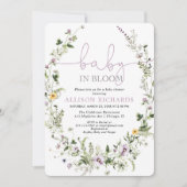 ベビー開花ラベンダーイエローガールベイビーシャワー 招待状 (正面)