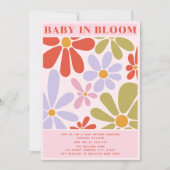 ベビー開花レトロヴィンテージ数々の色フローラ 招待状 (正面)