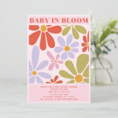 ベビー開花レトロヴィンテージ数々の色フローラ 招待状 (スタンド正面)
