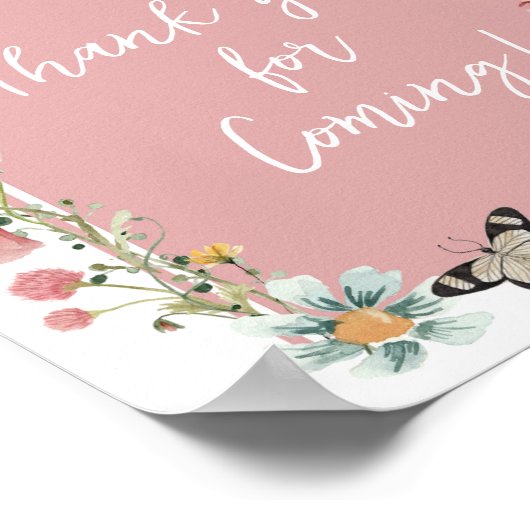 ベビー開花ワイルドフラワーありがとうござ来う ポスター (角)