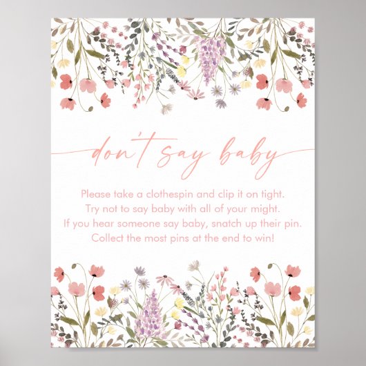 ベビー開花ワイルドフラワーのベビーゲームを言わない ポスター (正面)