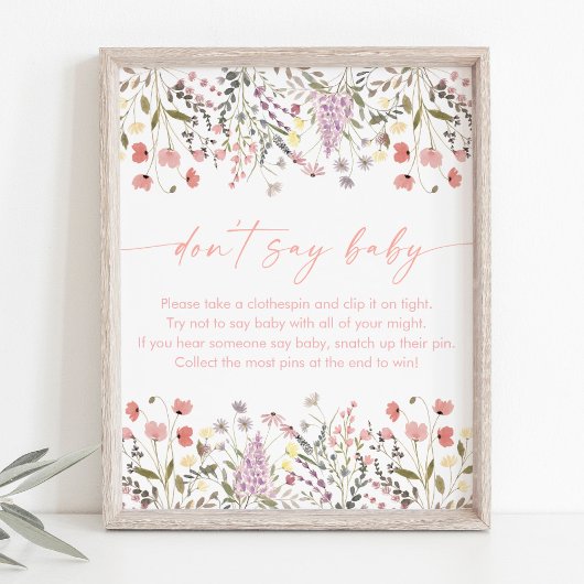 ベビー開花ワイルドフラワーのベビーゲームを言わない ポスター