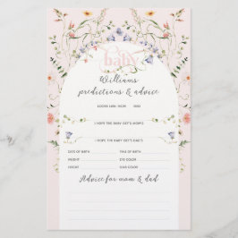 ベビー開花ワイルドフラワーガールピンク赤ちゃんシャワーゲーム