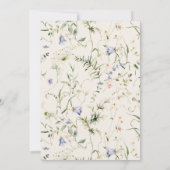 ベビー開花ワイルドフラワー男女兼用ベビーシャワー 招待状 (裏面)