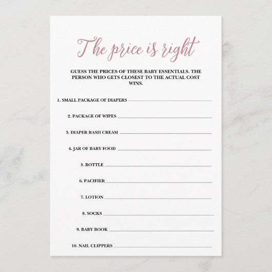 ベビー開花価格は正しいゲーム プログラム (正面)