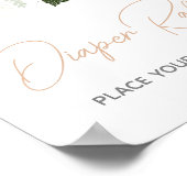 ベビー開花多肉乳児シャワーおむつラッフル ポスター (角)