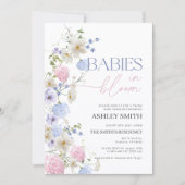ベビー開花招待状 | ツインベビーシャワー 招待状 (正面)