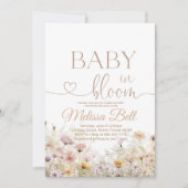 ベビー開花招待状、ワイルドフラワーベイビーシャワー 招待状 (正面)