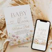 ベビー開花招待状、ワイルドフラワーベイビーシャワー 招待状