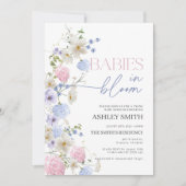 ベビー開花招待状 | 双子の赤ちゃんシャワー 招待状 (正面)