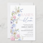 ベビー開花招待状 | 双子の赤ちゃんシャワー 招待状 (正面)