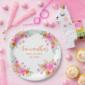 ベビー開花明るい夏のフローラシャワー ペーパープレート (パーティー)