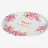 ベビー開花明るい夏のフローラシャワー ペーパープレート (アングル)
