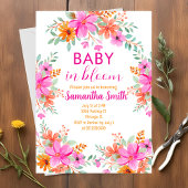 ベビー開花明るい夏のフローラシャワー 招待状